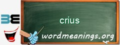 WordMeaning blackboard for crius